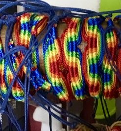 Adjustable Woven Rainbow Colours Wristbands