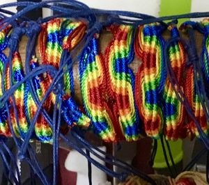 Adjustable Woven Rainbow Colours Wristbands